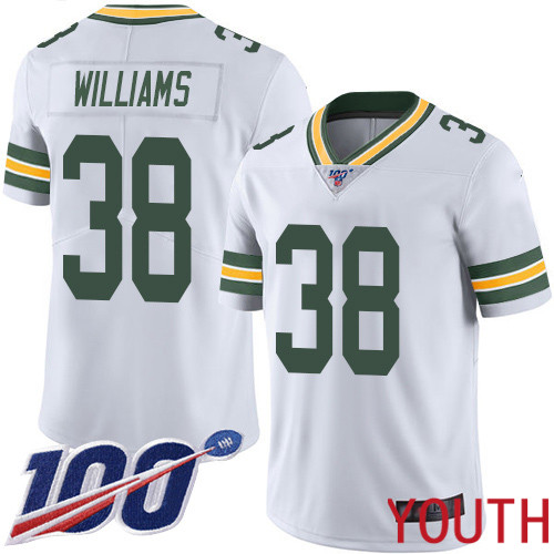 Green Bay Packers Limited White Youth 38 Williams Tramon Road Jersey Nike NFL 100th Season Vapor Untouchable
